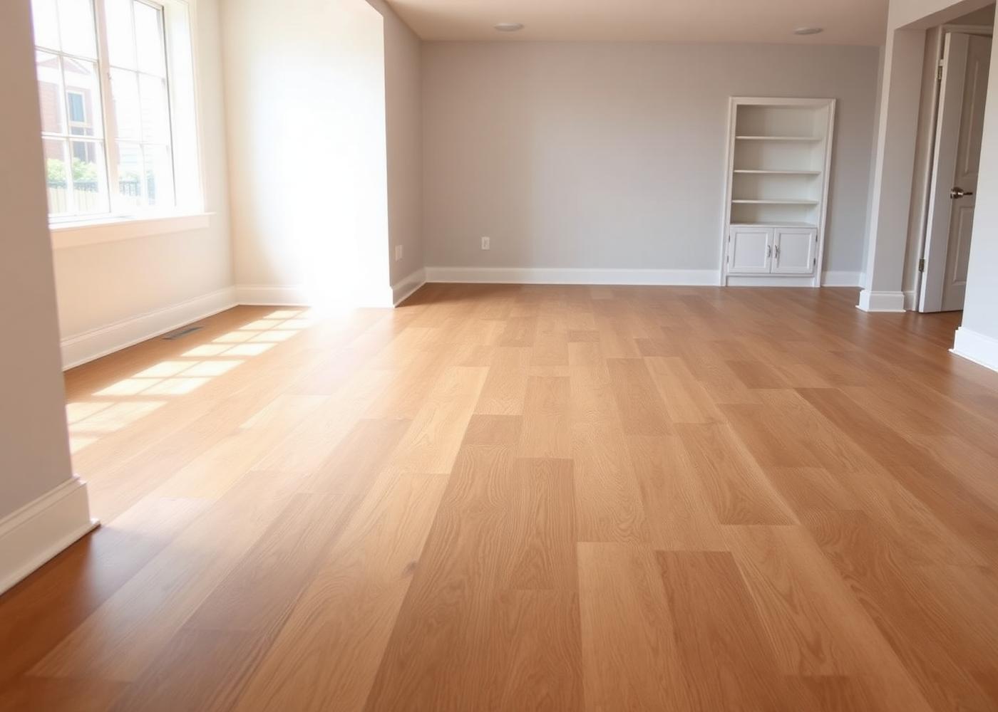 Luxury vinyl plank flooring in a finished basement